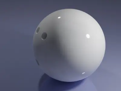 Bowlingball with white color 3D model
