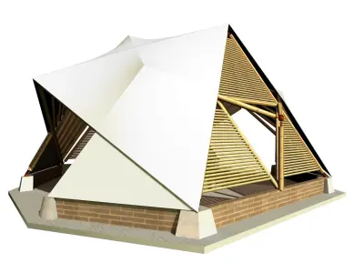 BAMBOO CANOPY D-ICO BAKED  3D model