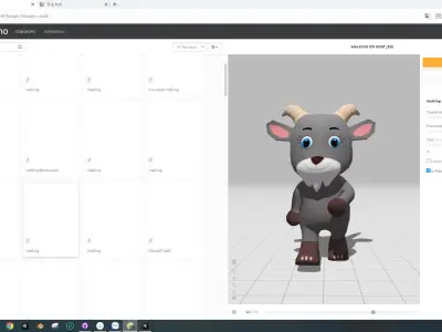 Character007 Animated Goat 3D Low-poly 3D model