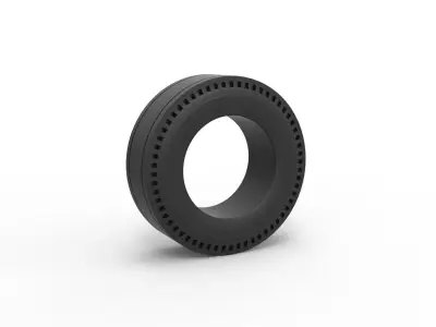 Rear tire of vintage dragster Version 3 Scale 1 to 25 3D print model
