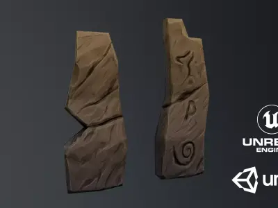 Stylized Runestone GameReady Model Free low-poly 3D model