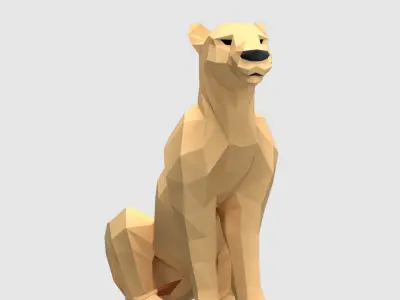 Lions lion Low-poly 3D model