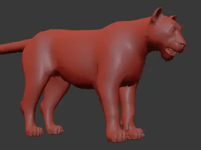 Cougar  - Panther - Jaguar - Leopard - Mountain Lion Low-poly 3D model