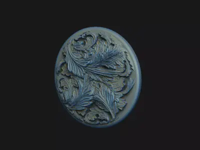 rococo style motif detail  3D print model