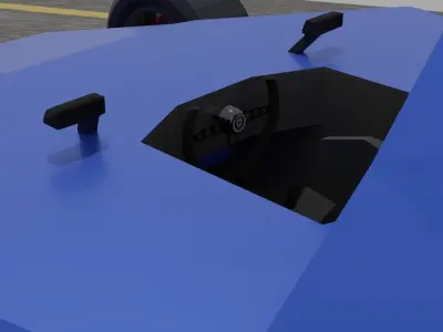 Racecar 3D Model racing car on road Low-poly 3D model