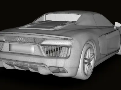 Audi R8 Spyder GameReady Low-poly 3D model