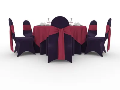 Banquet Table and Chair 67 3D model