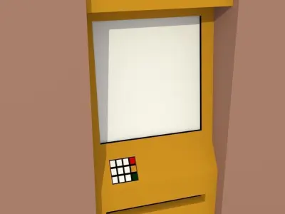 Isometric Cartoon Low Poly Bank Building Free low-poly 3D model