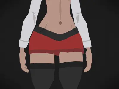 Colorly - School Girl - Game Ready - Rigged - Customizable Low-poly 3D model