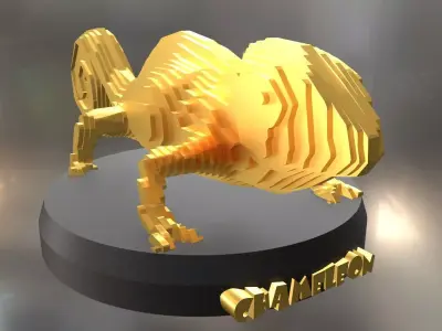 Parametric Chamaeleon Low-poly 3D model