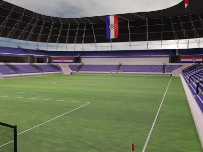 Croatia Football Stadium and Interiors Low-poly 3D model