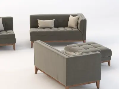 Gus Modern Atwood Corner Sectional Sofa 3D model