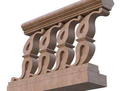 Stone balustrades 01-05 3D Model Collection
