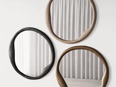 345 sculptural organic Doreen Round Mirror by Lulu and Georgia 3D model