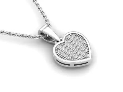 AV 321 Diamond Ladies Heart Pendant 3D print model