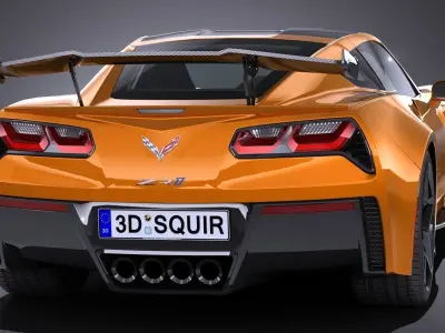 Chevrolet Corvette ZR1 CG 2019 LowPoly 3D model