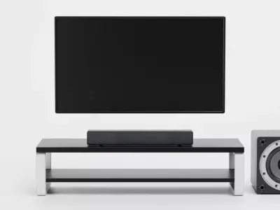 TV Unit with Flat Screen and Sound System V5 - Home Cinema Low-poly 3D model