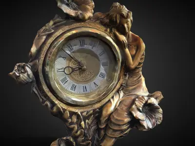 vintage clock v1 3D print model