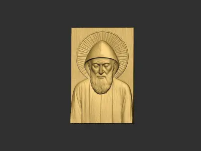 Saint Charbel Bas Relief 2 3D print model