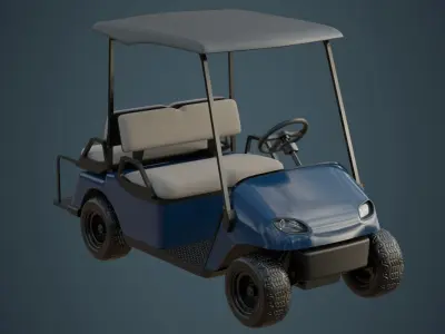Golf Cart 1A Low-poly 3D model