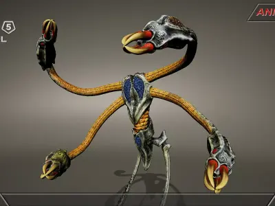 Alien fantasy creature 05 Low-poly 3D model