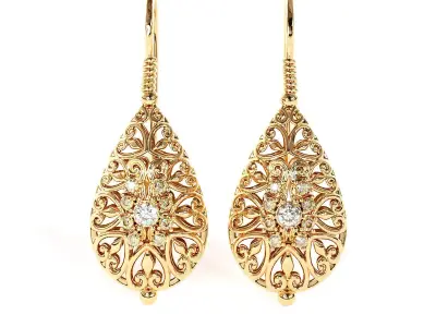 Elegant earring 3D print model