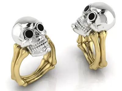 Skull Ring Gold 3D print model