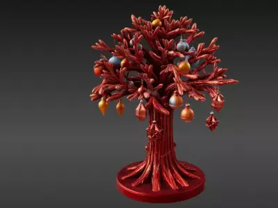 Ornament Tree 3D Model Three Model Pack Hanging Decoration 3D model