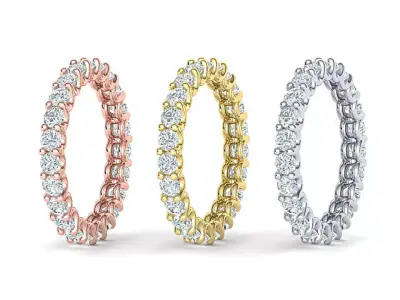 Diamond Eternity Ring 3d model many sizes 3D print model
