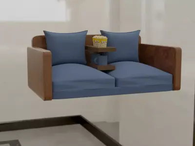 MY MODEL OF SOFA Low-poly 3D model