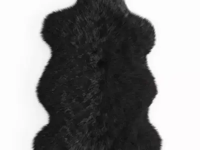Forsyth New Zealand Sheepskin Fur Black 3D model