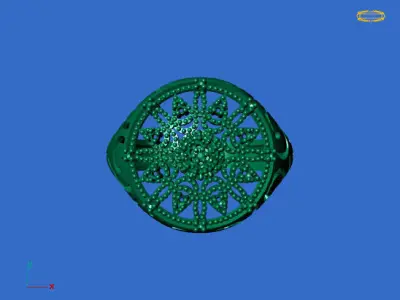 Women Stone Rings Diamond 3D print model 9