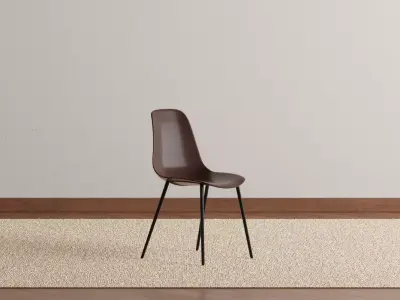 Pure Black Dining Chair 3D model