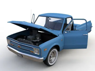 CHEVY C10 PICKUP FLEETSIDE TRUCK 1968 3D model