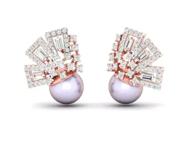 Women Earrings 3dm STL OBJ FBX Renders Details 3D print model 15