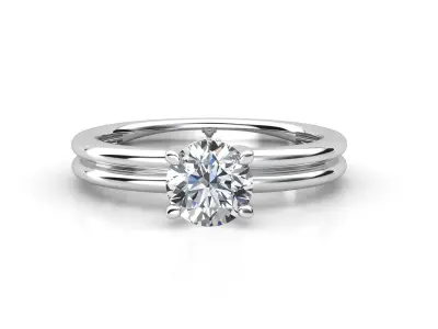 aj-05 solitaire diamond engagement ring gold 3D print model