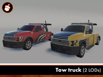 Tow Truck Low-poly 3D model by AcornAssets - Low-poly