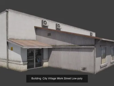 Building  City Village Work Street Low-poly 3D Model Collection