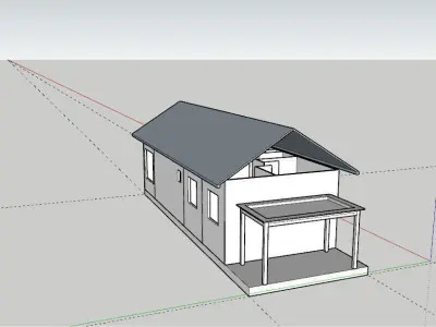 House with roof and windows Low-poly 3D model