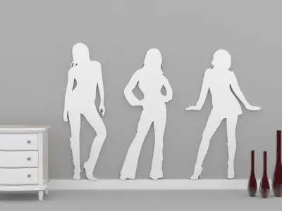 Wall Decoration 1-4 GROUP Low-poly 3D model