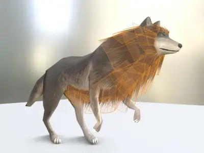 Wolf Rigged Low-poly and Game-Ready Blender-29 Version Low-poly 3D model