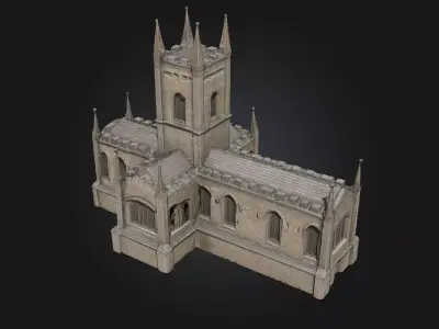 Gothic Cathedral Model  Majestic Architecture with Timeless 3D model