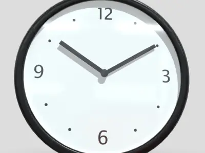 CC0 - Wall Clock 3 Free low-poly 3D model