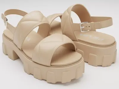 Sandals Prada Quilted Low-poly 3D model