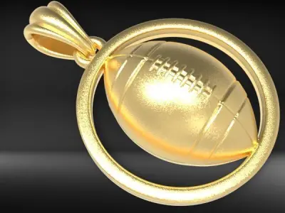American Football Ball Sport Game Fan Charm Pendant Necklace  3D print model