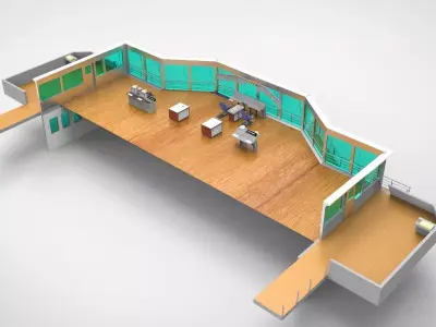 Navigation room container bulkcarrier cargo ship 3D model