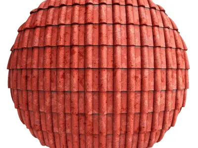 Roof Tile Materials 1- By 3 color Pbr By Sbsar 4k 3D model