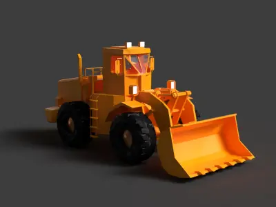 Chinese wheel loader   Low-poly 3D model