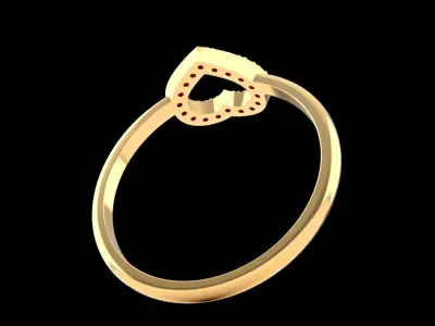 diamond heart ring Free 3D print model
