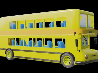 Cartoon Bus Low-poly 3D model